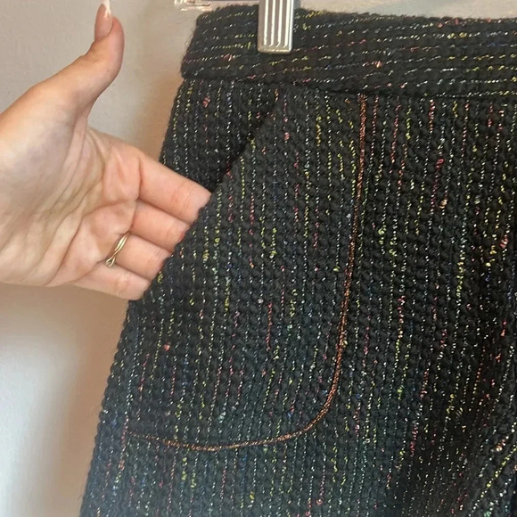 Zara girls 9 / 10 black multicolor metallic thread wool blend knit shorts 140cm - Picture 5 of 9